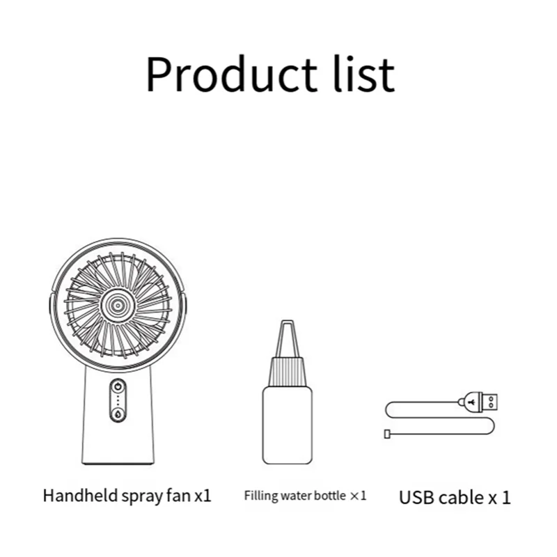 ABMR-Misting Fan Portable Handheld Fan, 4000Mah Handheld Misting Fan Rechargeable Power Bank,Cooling Water Fan For Travel