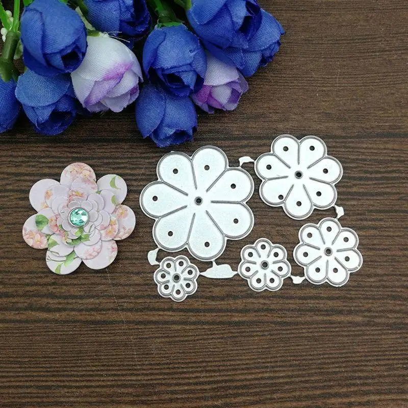 Pétalos flores Metal Cutting Dies Plantilla álbum recortes Diy Card papel estampilla C5AD