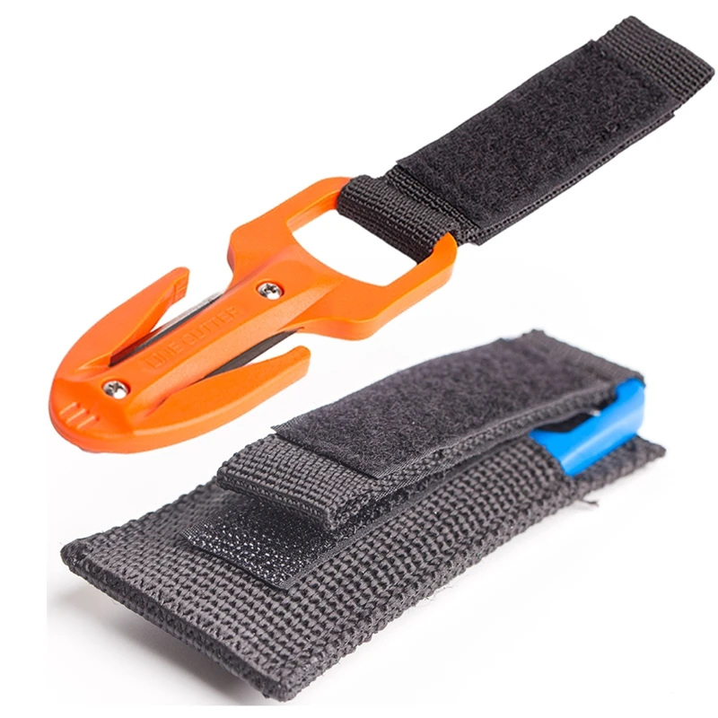 Diving Cutter Diving Hand Line Cutter Diving Cutting Knife with Extra Blade for Scuba Diving Hiking Extreme Sports,Black