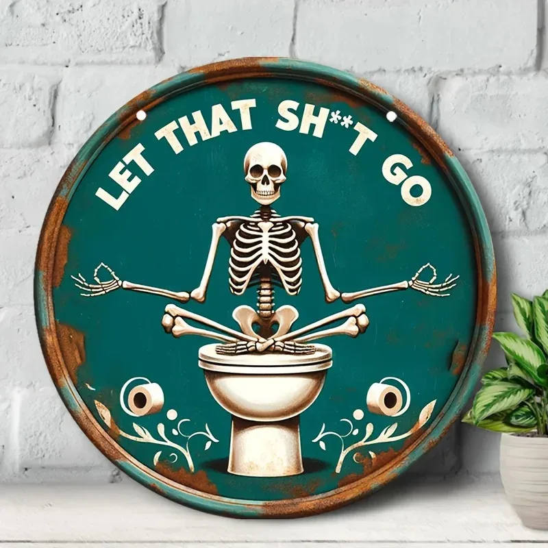 Rustic 8 Inch Aluminum Tin Metal Signs Home Décor Round Vintage 