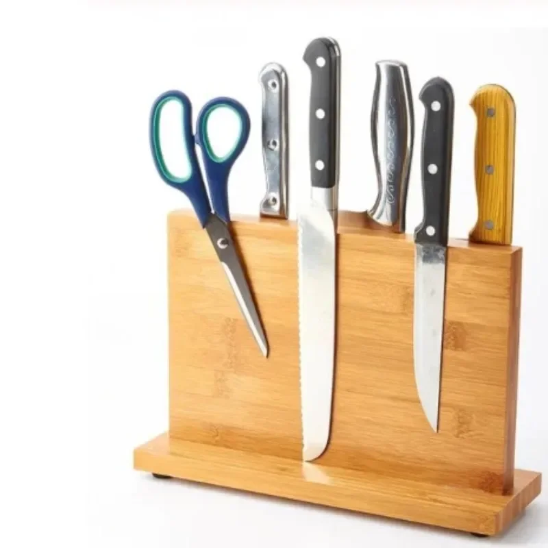 Magnetic Knife Holder With Acrylic Shield Double Side Knife Block Multifunction Storage Knife Stand for Kitchen Cutlery Display