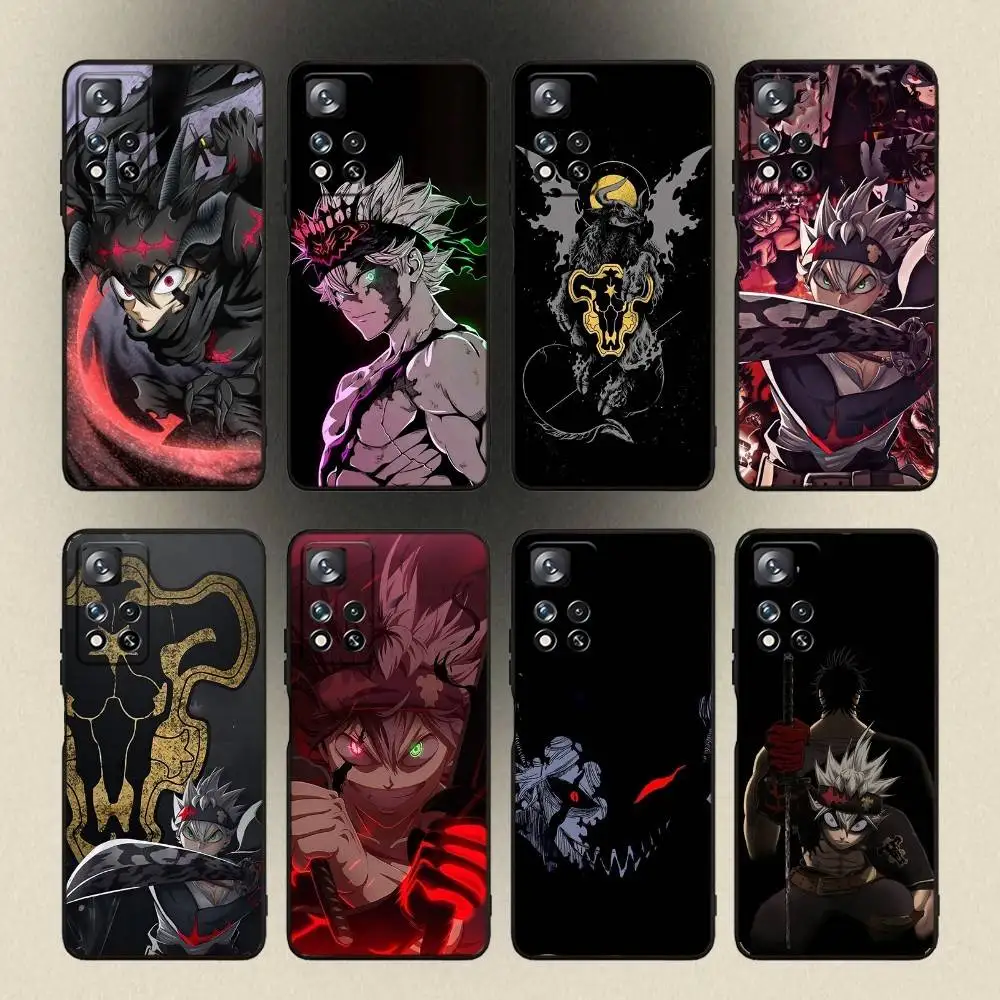 Custodia per telefono B-Black Clover Asta per Samsung Galaxy A 91,80,73,72,53,52,51,22,5G,Plus,J,Nota Cover morbida nera