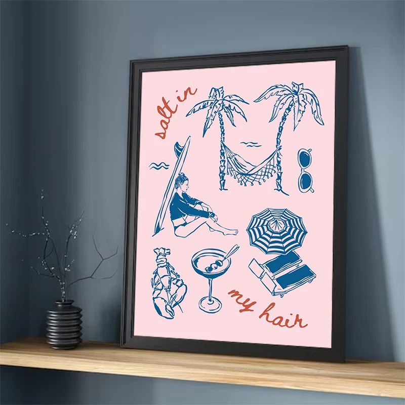 

laxing Minimalism Seaside Posters Dream of a Slow Life Sunrise Stylish Prints Canvas Posters Wall Decoration Poster