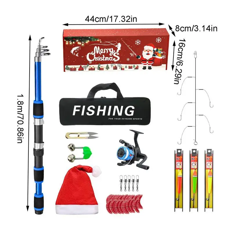 Fliegen fischer Rute und Rolle Combo Starter Kit Weihnachten Meer Salzwasser Süßwasser Kit leichte faltbare Ruten Weihnachten Salzwasser