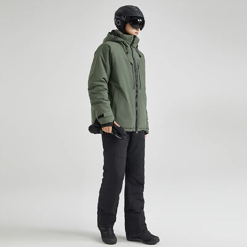 طقم جاكيت وبنطلون حراري شتوي بدلة ثلج للرجال للتزلج على الجليد وحماية الطقس البارد #2