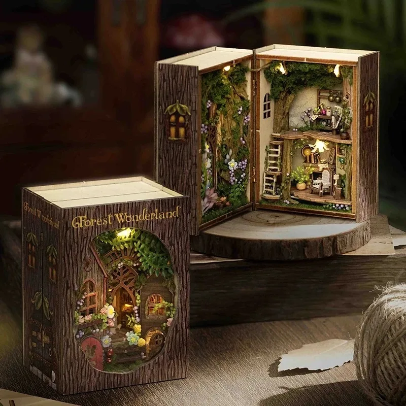 

DIY Miniature Doll House Magic World 3D Wooden Puzzle Assembly Building Model Kit Toys Home Decor Wooden Crafts Gifts