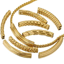 5pcs Stainless Steel Connector Curved Tube for Jewelry Making Gold Color Straight Beads Bracelet Necklace Diy Jewelry Finding