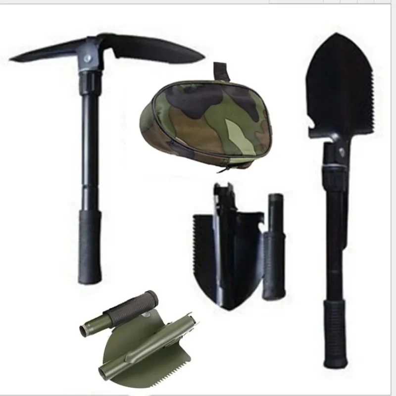 

Foldable Portable Truck Mounted Engineer Shovel Camping Tent Outdoor Shovel Self-defense Survival Tool Compass Storage Bag