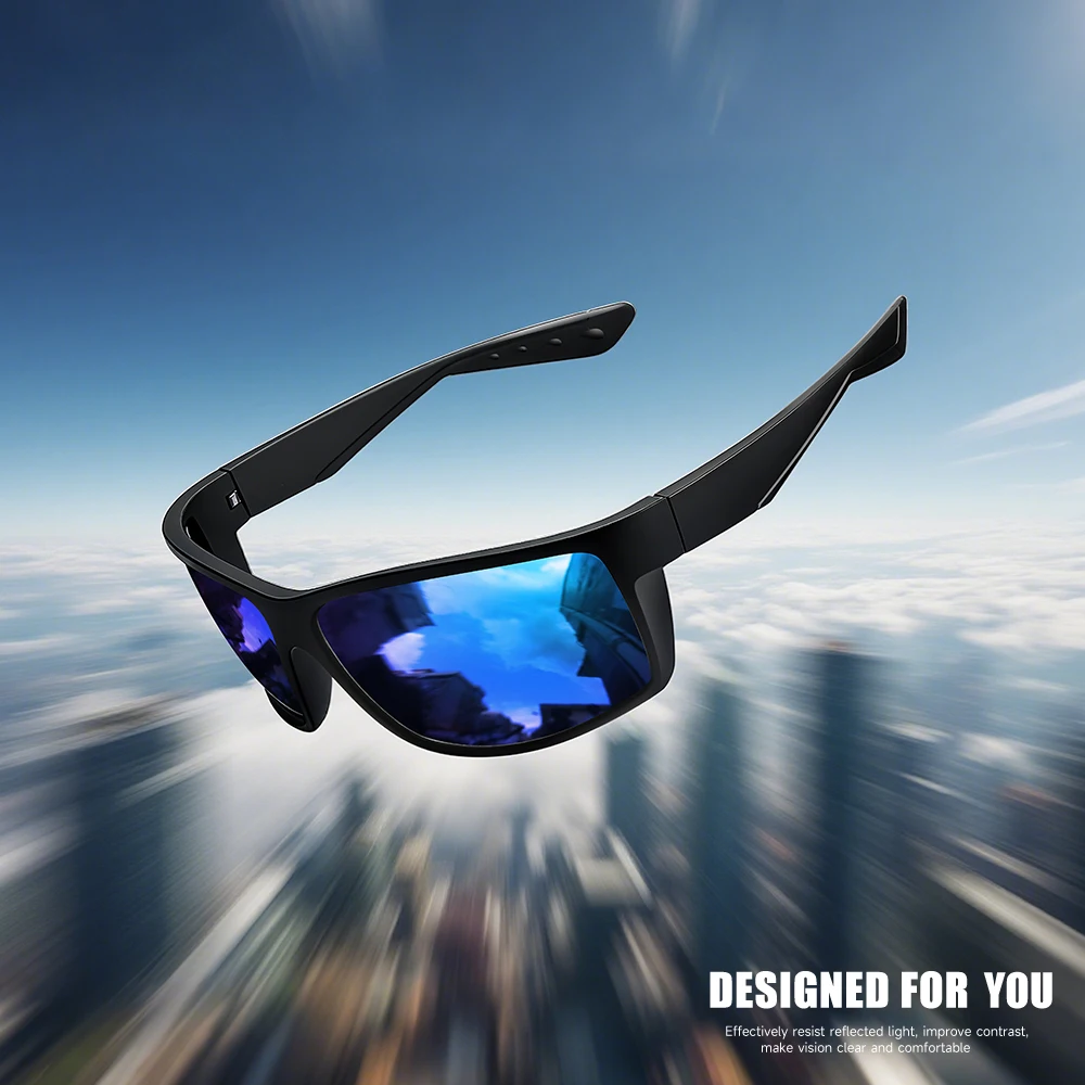 Polarisierte Sonnenbrille für den Außenbereich, UV400, Anti-UV-Fahrrad-Angelbrille mit Federscharnieren und hochwertigem, mattiertem Rahmen