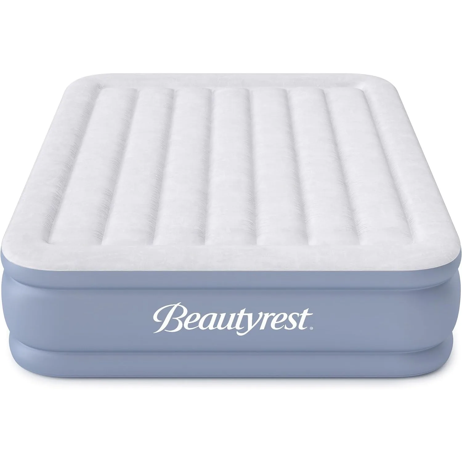 Beautyrest Hi-Loft Inflatable Mattress: Raised-Profile Air Bed with External Pump, Full Blue