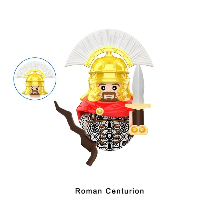Kids Toys Medieval Military Figures Model Armed Infantry Roman Centurion Trumpeters Assembly Model Building Blocks Boys Gifts