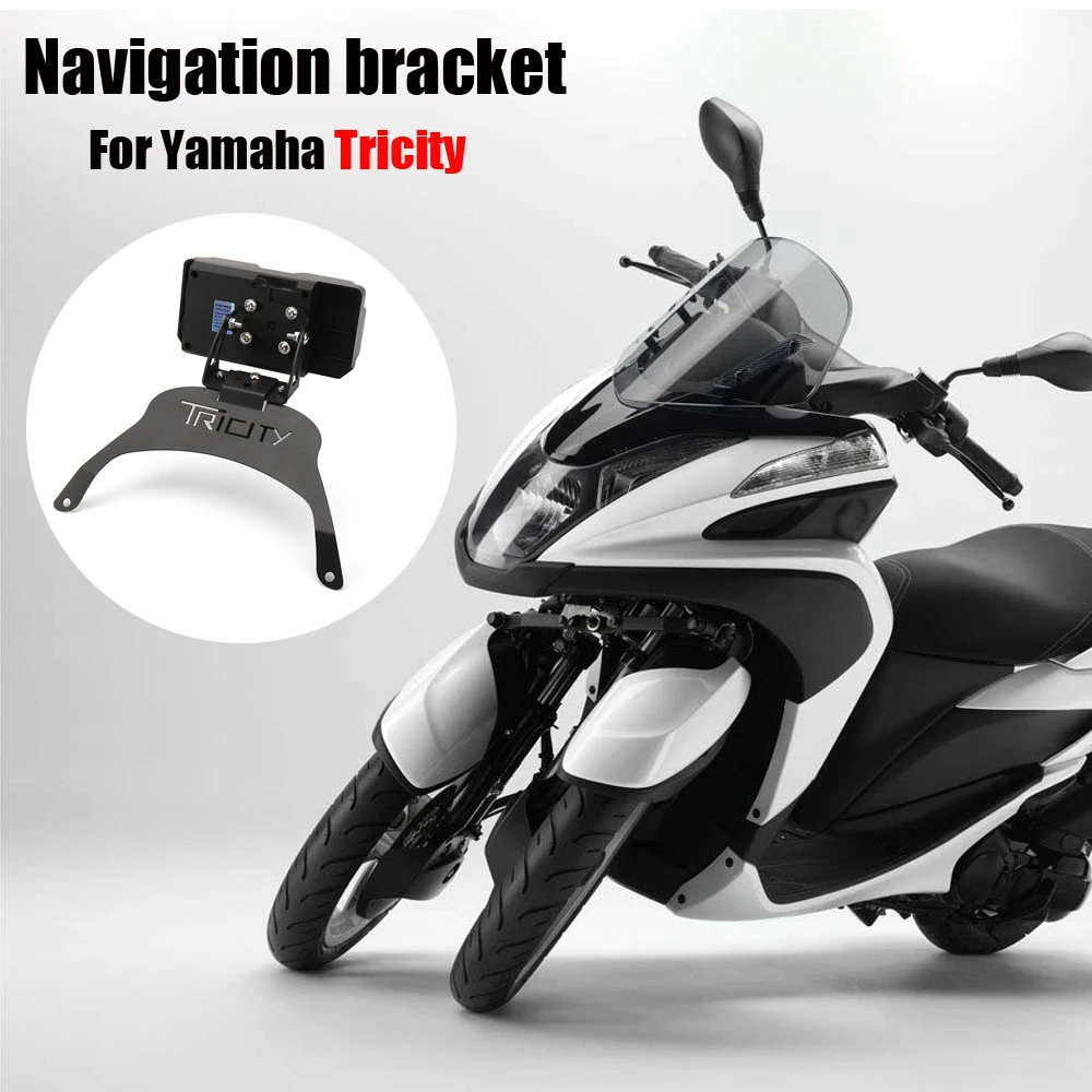 

New Accessories Motorcycle High-quality metal Bracket Mount Smartphone GPS Holder Black For Yamaha Tricity TRICITY