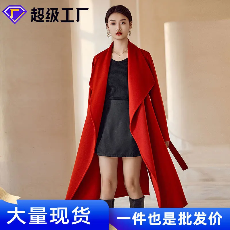 

Pure Cashmere Double-Sided Woolen Jacket For Women's Long And Elegant Style, High-Quality Loose Woolen Jacket For Women's Clothi