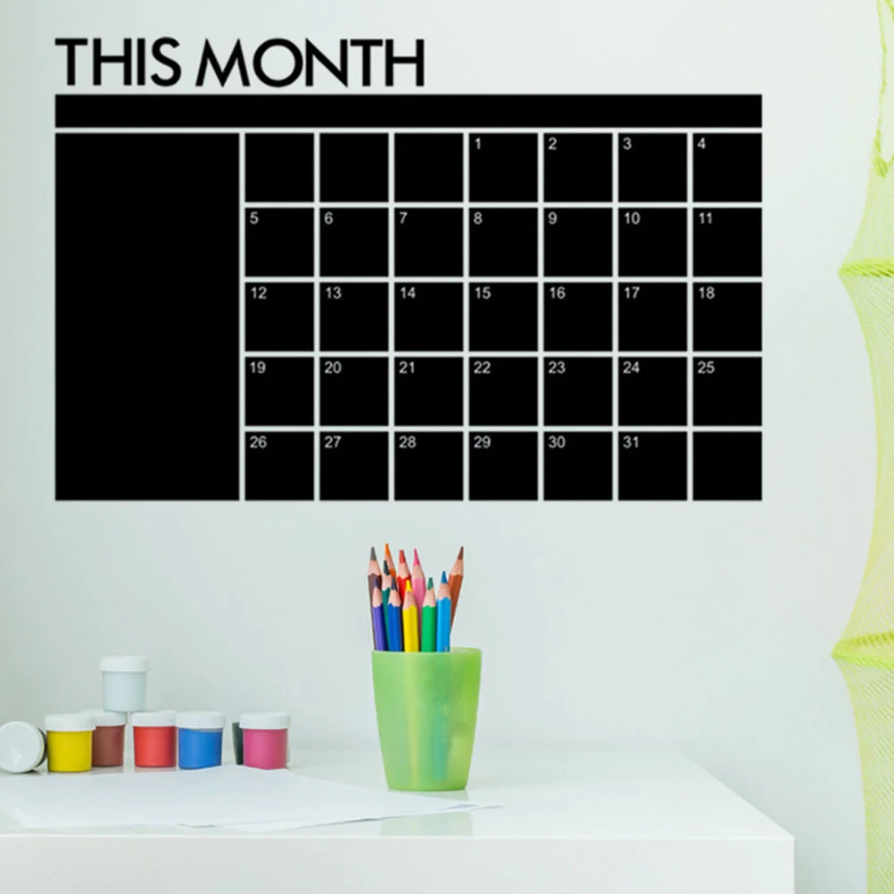 Calendar Blackboard Stickers Planner Removable Erase Multi-function Chalkboard Home Accessory Appendix Wall Household