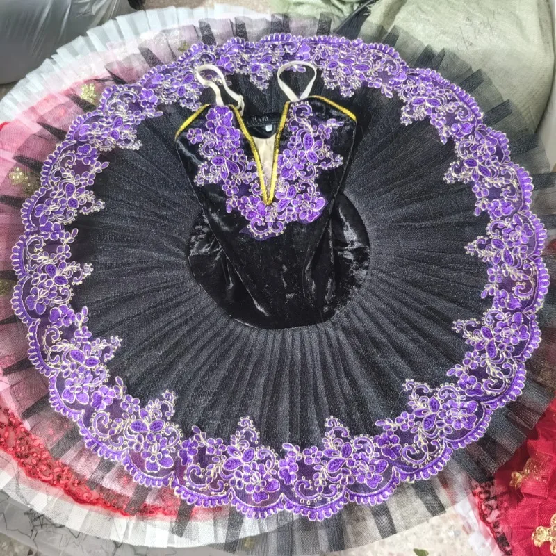 ชุดบัลเล่ต์สีดำม่วง ชุดเจ้าหญิง กระโปรงบัลเล่ต์