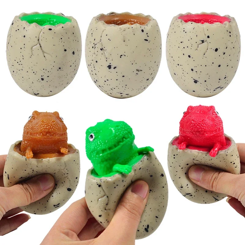 Juguete Antiestrés de Huevo de Dinosaurio con Lagarto Sorpresa, de Goma Suave de Rebote Lento, Tres Colores Disponibles, Portátil, Tamaño de Palma, Regalo Relajante para Niños, Adultos, Oficina, Escuela, Descompresión Diaria