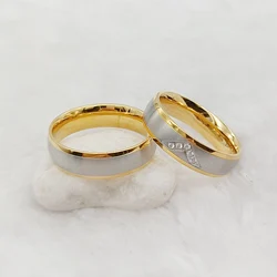 Unique Wife and Husband Married Wedding Rings Set for Couples Surgical Stainless Steel Jewelry Alliance