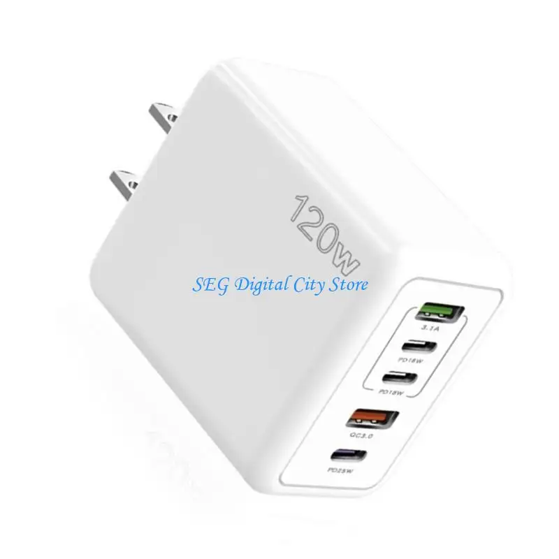 

U75B 5-Port Travel Wall Plug Large Power 120W Compatible for Multiple Devices