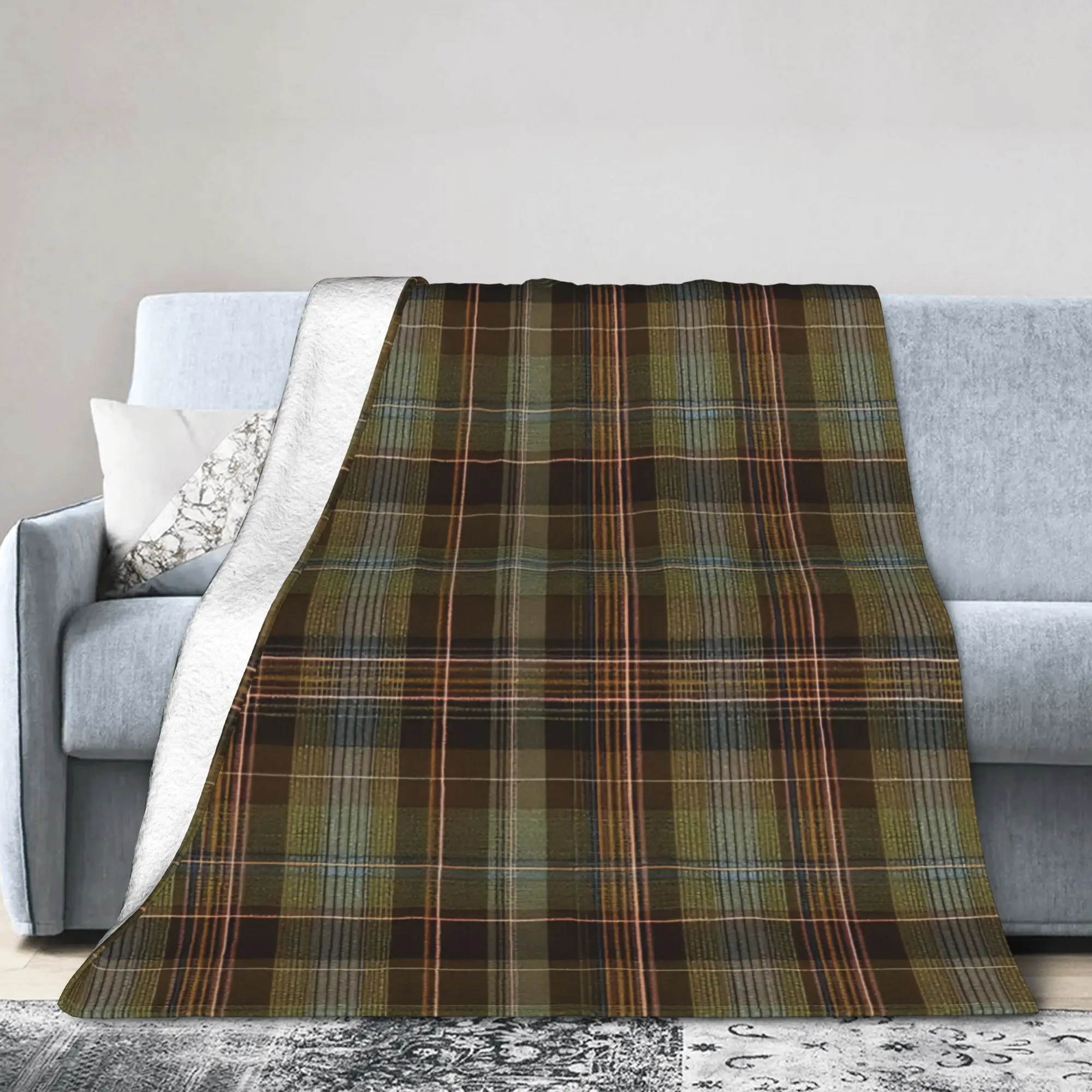 Heritage Tartan Plaid Pattern  Blankets  Flannel Funny Soft Throw Blanket for Home Summer,