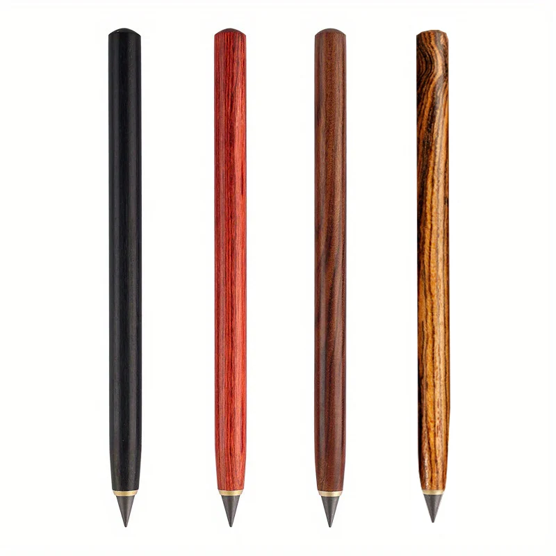1PC Wooden Eternal Pencil HB with 5pcs Pen Tips Never Need Sharpening Unbreakable for Students Sketching Drawing High Tech