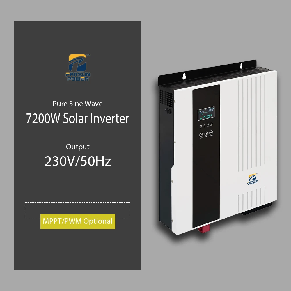 Rated Power 7200W 42VDC-60VDC AC 220V-240V Pure Sine Wave Solar Inverter Built-in MPPT Or PWM Solar Charge Controller Optional