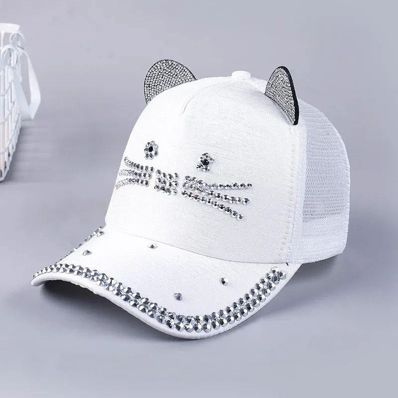 Children\'s Kids Baseball Cap for Girls Boys Spring Summer Baby Sun Hat Cat Design Toddler Peaked Caps Toddler Accessories 2-8Y