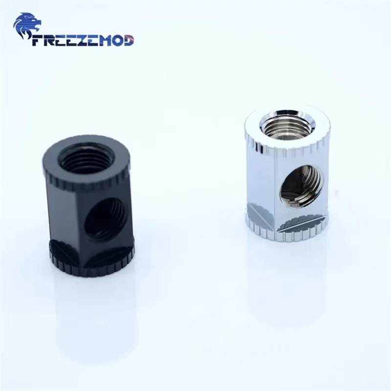 FREEZEMOD BDT-3T マルチチャンネル 3 ウェイ G1/4 インチ雌ねじ長方形アダプターコンピューター PC ウォータークーラーフィッティング。BDT-3T