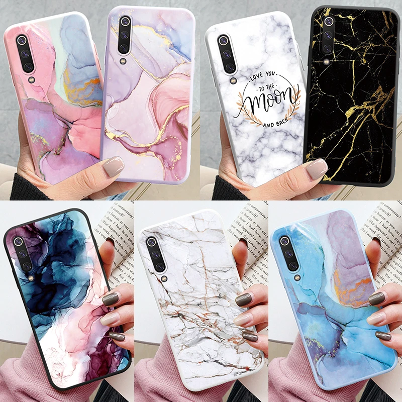 Fashion Marble Cover For Xiaomi Mi 9 SE Mi9 Lite Soft Protective Cases Silicone Coque Bumper Fundas For Xiaomi Mi 9 Shell Cute