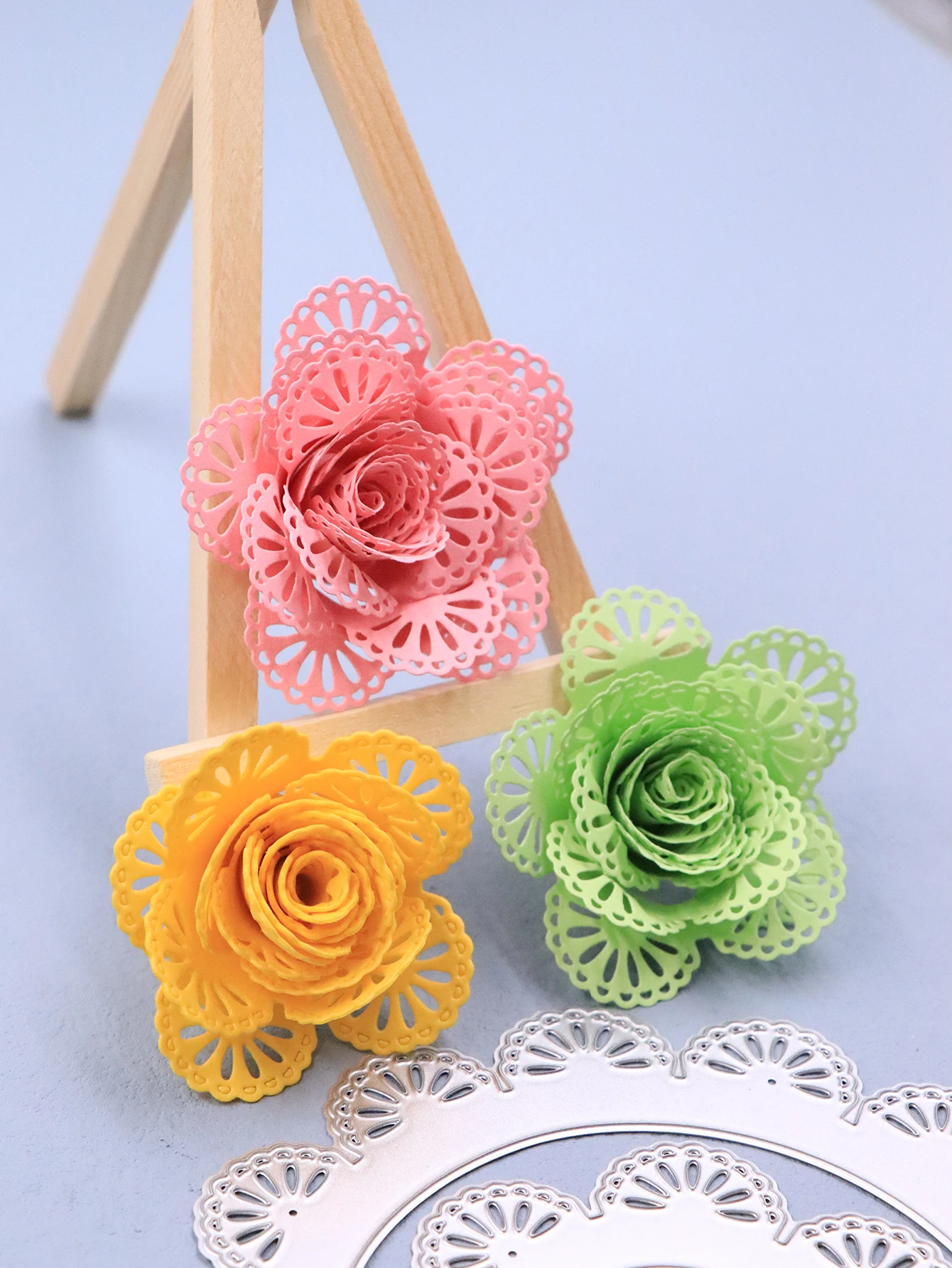 Two Styles of Big Spiral Flowers Metal Dies Cutting for Card Making DIY Handmade Crafts Scrapbooking Flower Die