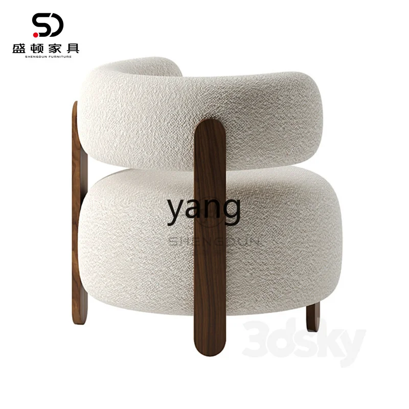 

LH Nordic new minimalist single sofa chair lamb wool living room balcony lazy chair