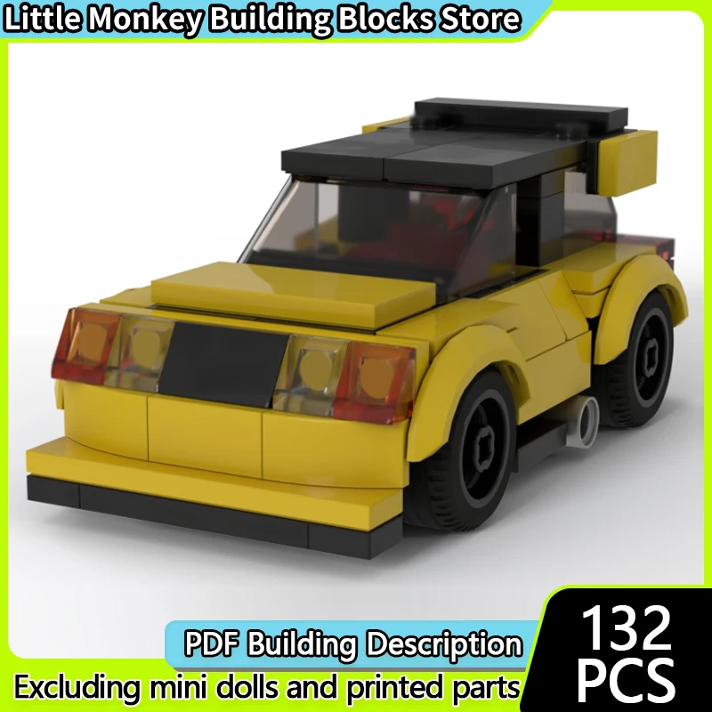 Speed Racing Car Model MOC Building Bricks Small Yellow Race Car Modular Technology Children Holiday Gifts Assemble Toys Suit