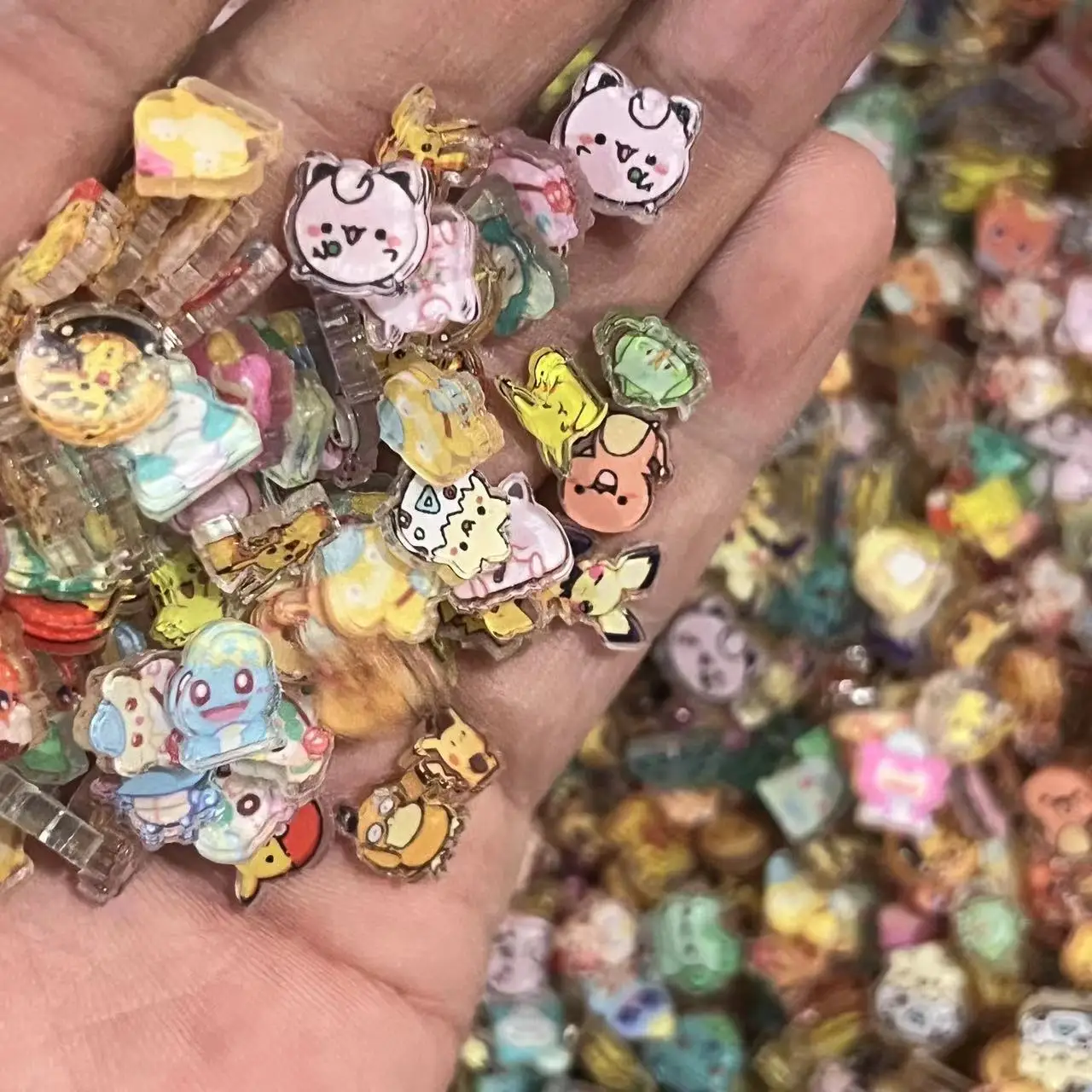 1cm 2cm Pokémon small acrylic pieces DIY Handcraft Shakers Materials Acrylic Stickers Mini Mixed Fun - view 3