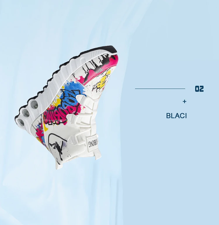 Frühling und Herbst Neuer Stil Farbblockierende Trendige Laufschuhe, Übergrößen Herrenschuhe, High-Top Dicksohlige Freizeitschuhe, Vielseitige Sportschuhe – Detail 5