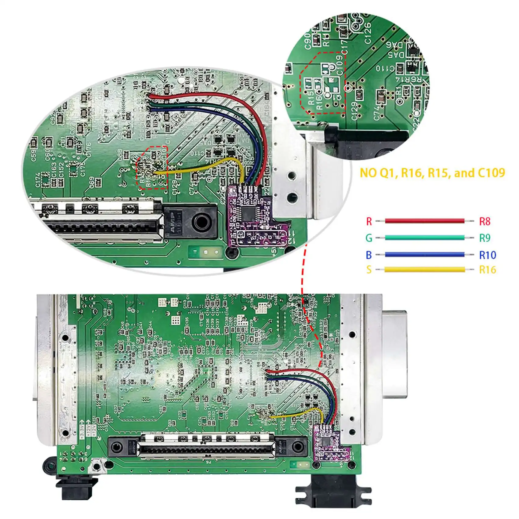 Para n64 rgb mod para consoles n64 ntsc n64 ntsc para rgb módulo de saída rgb mod chip