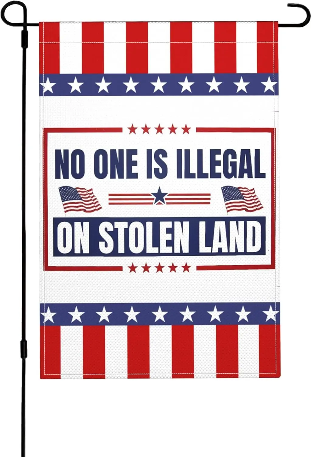 12x18 Inch No One Is Illegal On Stolen Land Flag Protect Immigrants Human Rights Garden Flags Double Sided Burlap Yard Signs llz