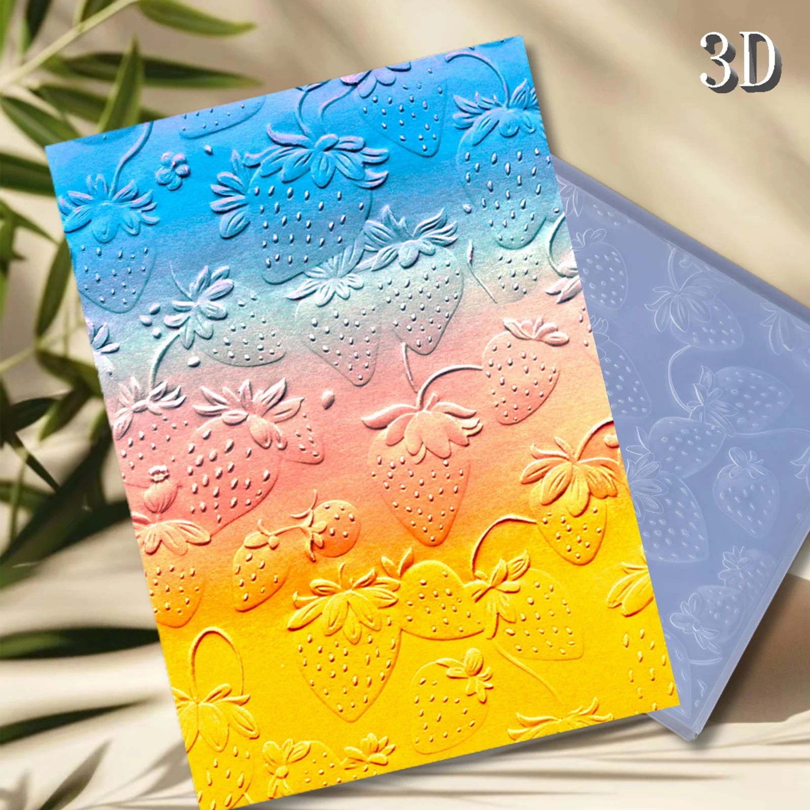 3D-geprägter Ordner mit Texturmotiv, geeignet für Karten, Fotoalben, Einladungen, Heimdekoration und Sammelalben – Blume „Hand d