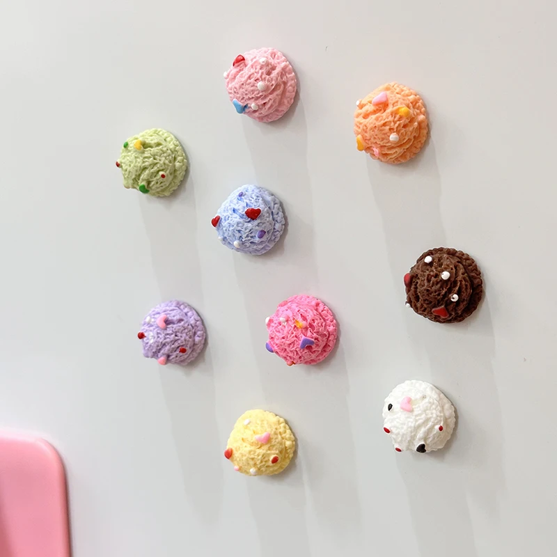 Simulation Dessert Kawaii Decor Ice Cream Ball Refrigerator Magnet Set Photo Wall Decorate Fake Food Magnetic Stickers