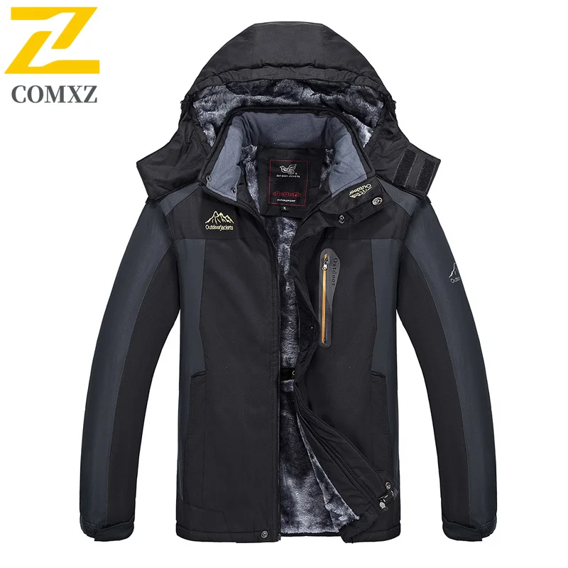 

COMXZ Мужская флисовая куртка ветрозащитная водонепроницаемая теплая высококачественная уличная велосипедная гоночная куртка приключенческие охотничьи зимние куртки