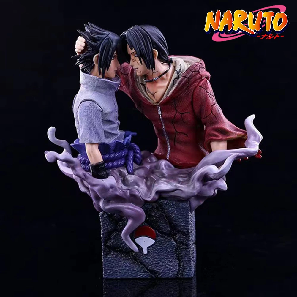 

Anime NARUTO 17cm Busts Figure GK Brotherhood Reconciliation Uchiha Itachi Uchiha Sasuke Action Figure PVC Collection Model Toys