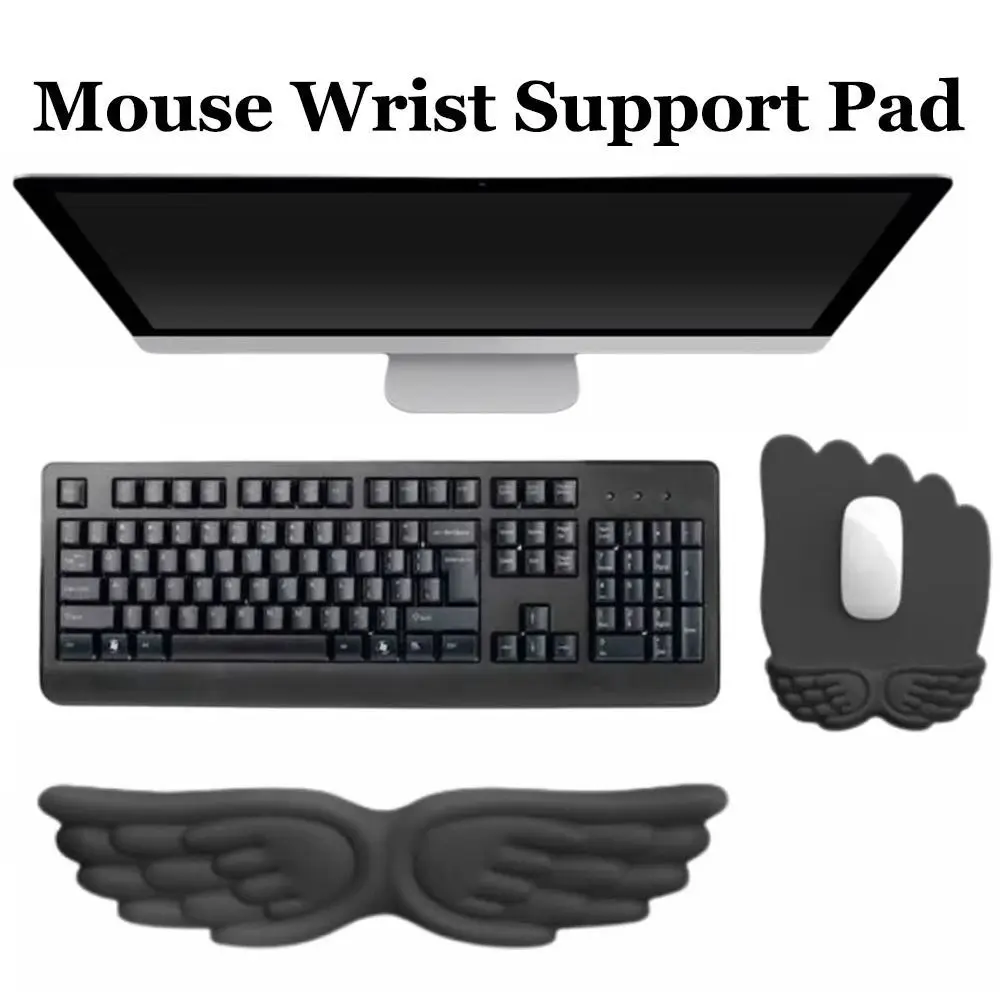 

Slow Rebound Mouse Wrist Support Pad Wing Design Wrist Rest Wristband Mouse Mat Soft Comfort Ergonomic Mouse Cushion