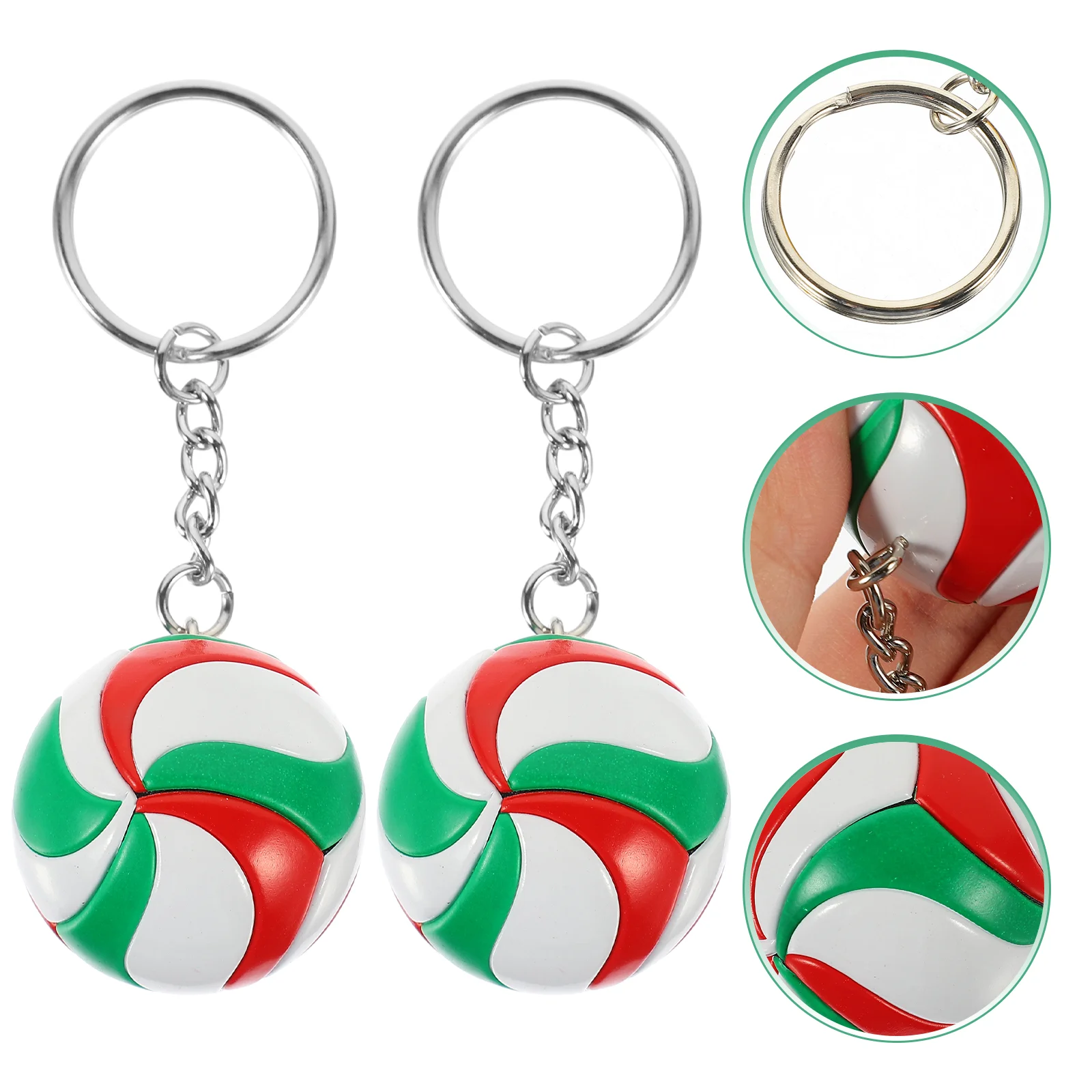 2 Pcs Car Key Chain Volleyball Model Toy Compact Bracelet Big Keychain DIY Accessories Colorful Portable Student