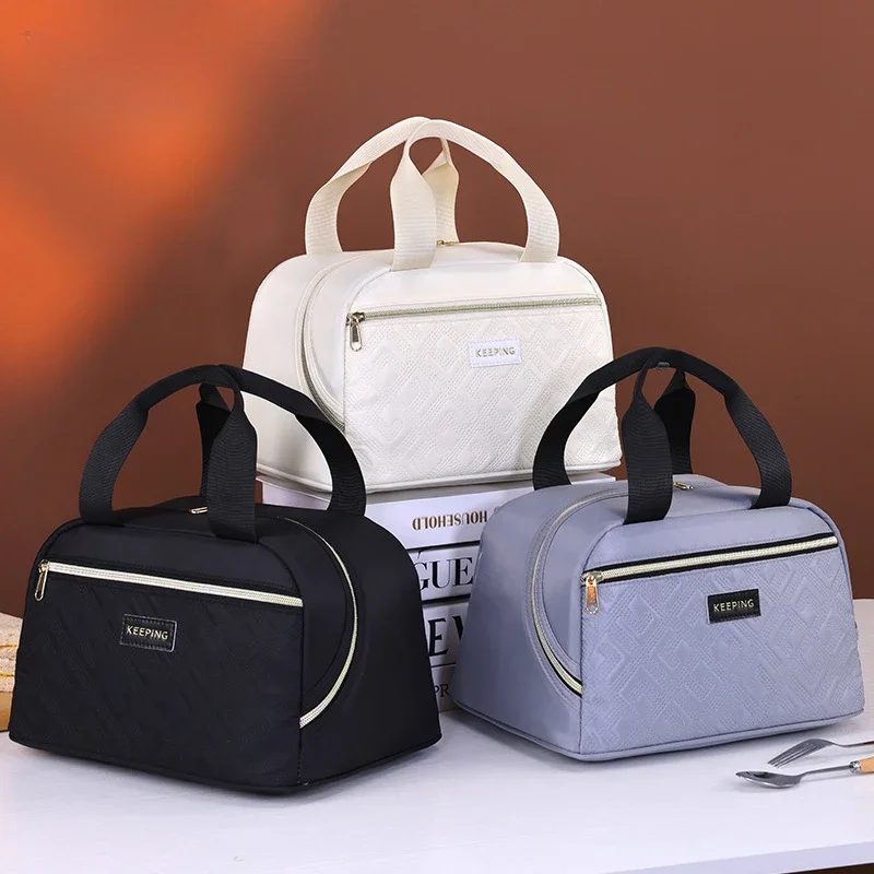 

Новая стильная изолированная сумка для обеда — термосумка для еды для офиса, школы и пикника, герметичная сумка для бенто с ручками