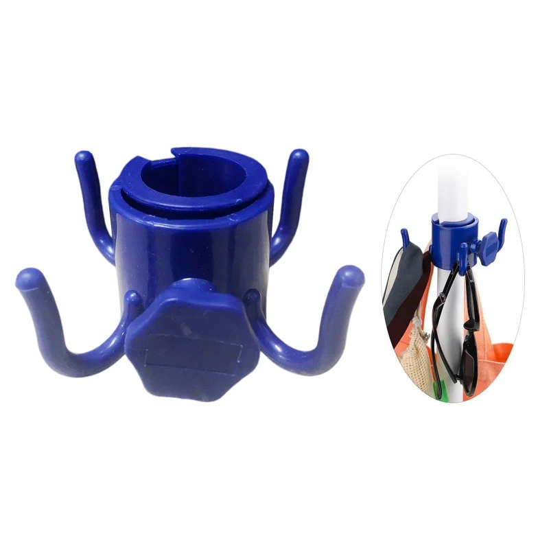 Durable Beach Umbrella Hanging Hook 4 Prongs Screw Lock ABS Towels Camera Bags Clothes Hanger Camping Holder Trip Clip