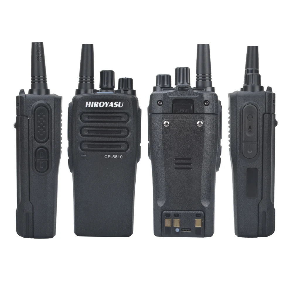 UHF Commercial Walkie Talkie Hiroyasu CP-5810 400-520MHz  7W VOX FM Portable Analog Two Way Radio with 2200mAh Type-C Battery