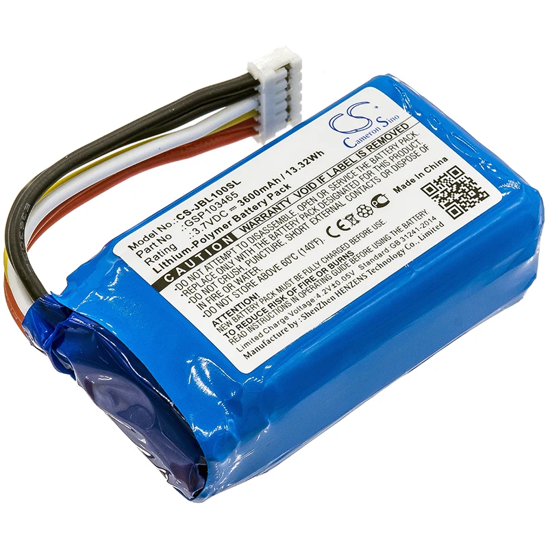 

Li-Polymer Speaker Battery for JBL, 3.7V, 3600mAh, Compatible Models: Link 10(Part No:GSP103465)