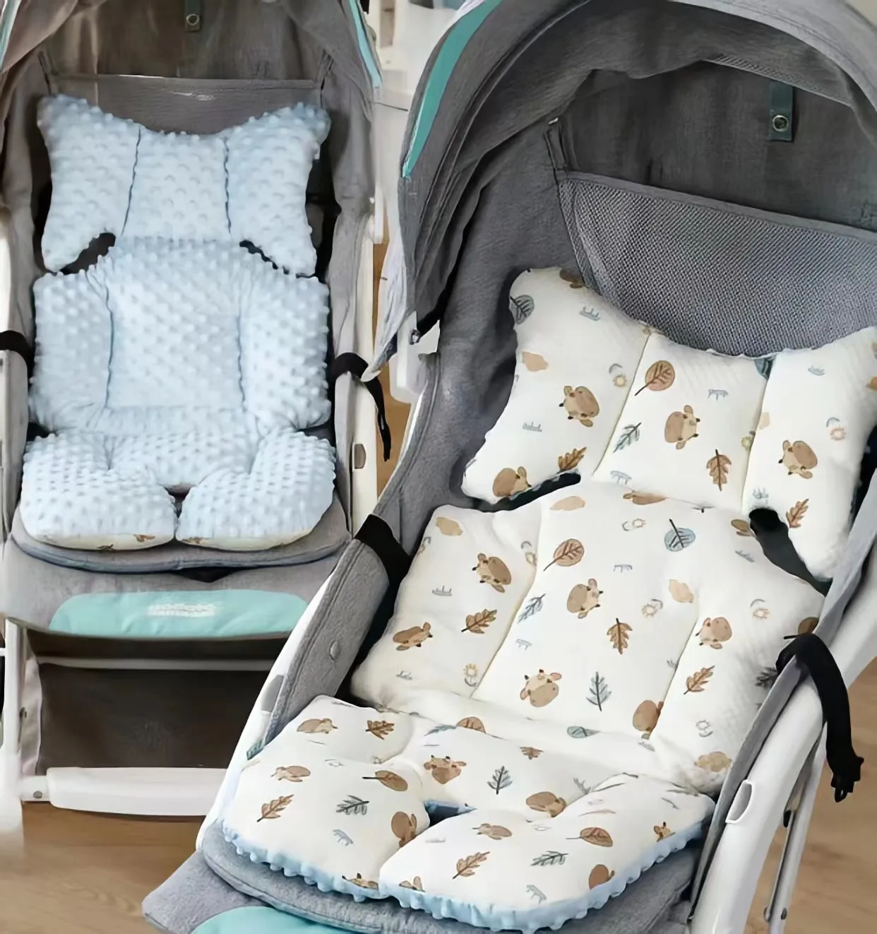 Stroller doudou velvet double-sided cushion diva fall and winter thickened warm cotton cushion baby stroller accessories