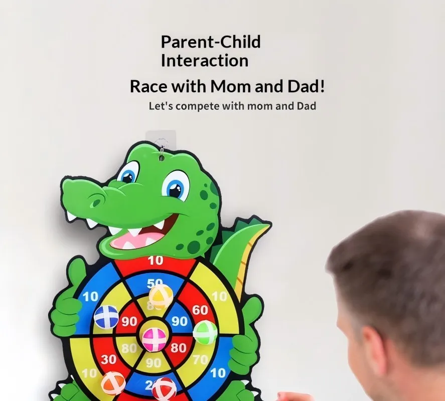 Montessori Throw Sport Slingshot Target Sticky Ball Dartboard Games Educational for Kids Indoor Sports Toy Sticky Ball Slingshot