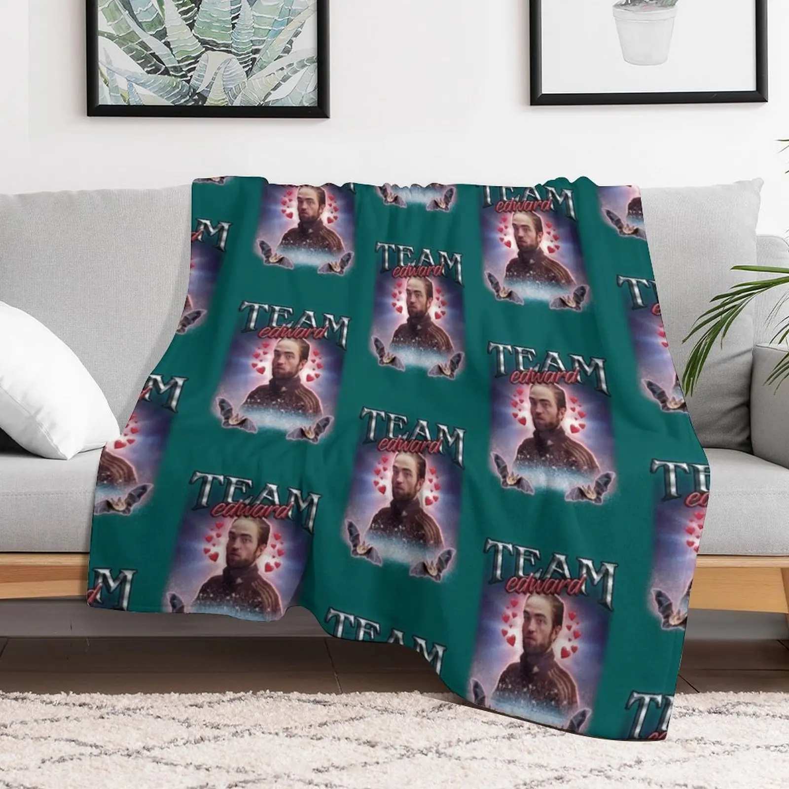 Team Edward Twilight Cursed Fan Collage Throw Blanket Soft Plush Blanket as Housewarming Gift