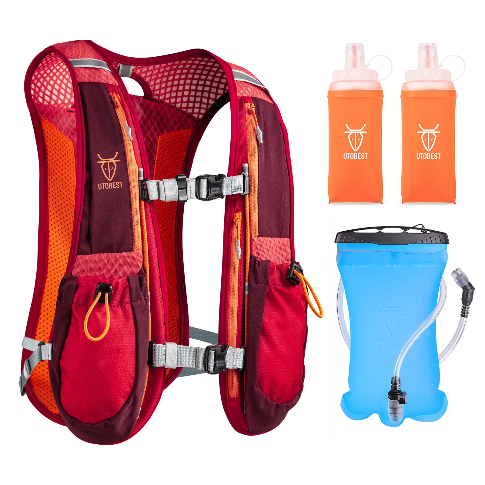 Utobest Trail Running Rucksack 5l ultraleichte Trink weste atmungsaktive Funktions packung für Marathon-Radfahren Wandern 4