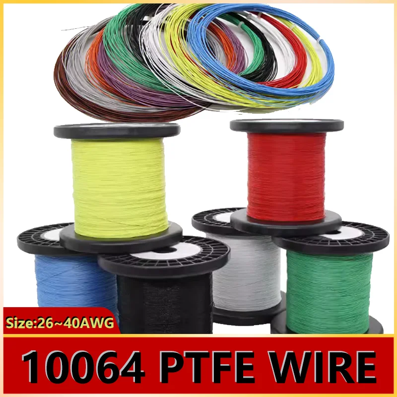 5~50m Cables 10064 PTFE Wire 40/36/34/32/30/28/26AWG Ultra Fine Micro Litz FEP Insulation Tinned Copper Wires for Soldering